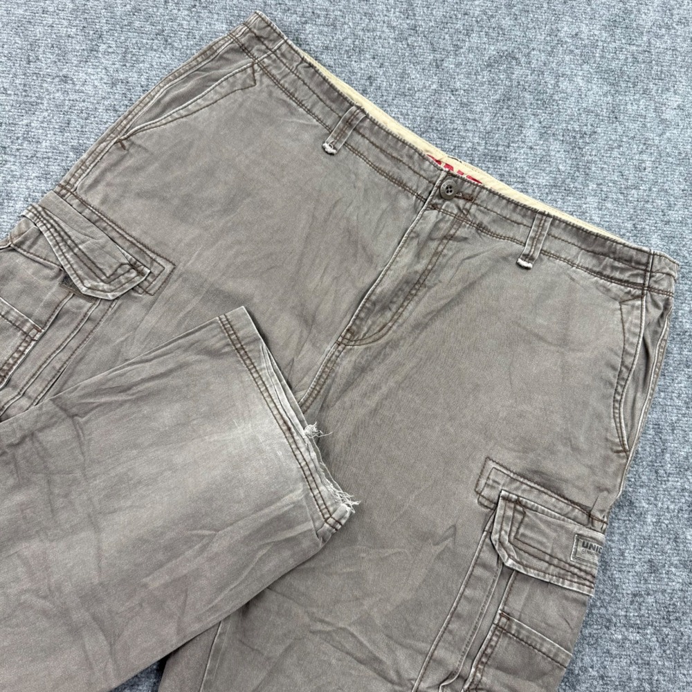 Unionbay Cargo Pants 42x32 Brown Distressed‎ Cotton Utility Mens